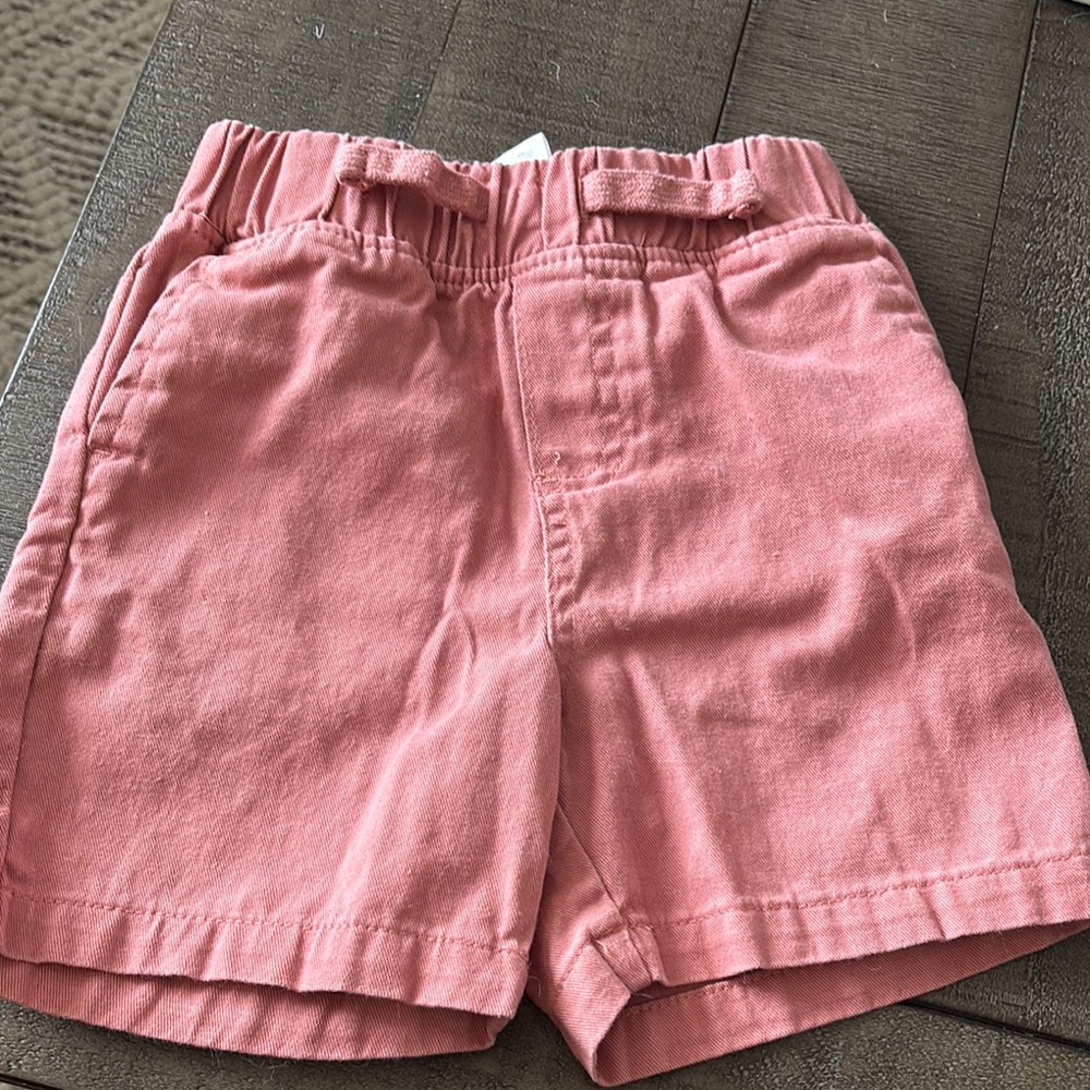 Pink Elastic Waist Shorts